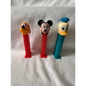 Disney‎ Mickey Mouse Pluto Donald Duck PEZ Candy Dispenser Set Vintage